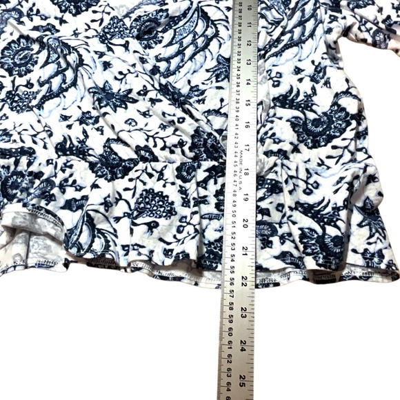 INC INTERNATIONAL CONCEPTS 100% Cotton Knit Surplice Front Bubble Sleeve Top L - Picture 7 of 9